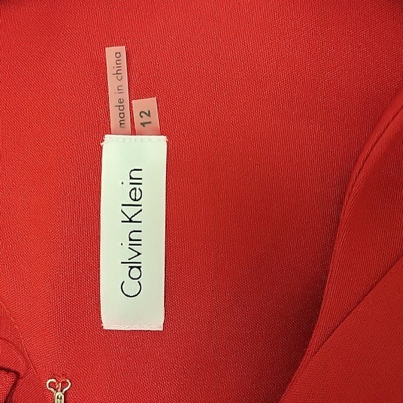 Calvin Klein women's sleeveless red dress fully lined new with tags. sz 12 - Picture 4 of 7